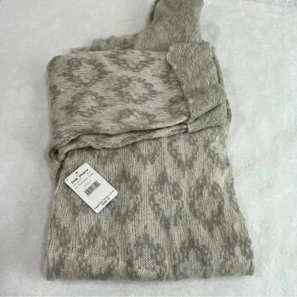 Free People Like A Diamond Size S Knit Sweater Coat Pockets Gray - Picture 5 of 12